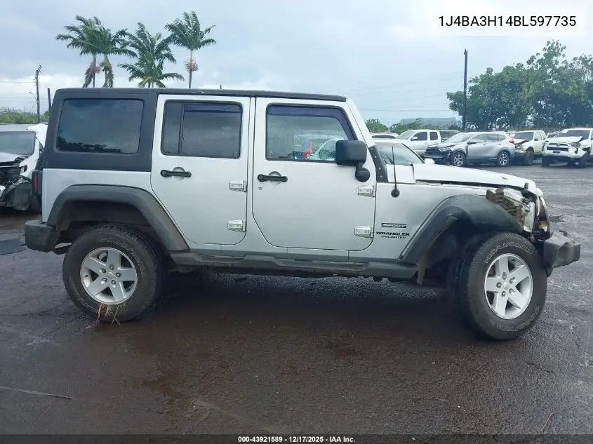 1J4BA3H14BL597735 2011 Jeep Wrangler Unlimited Sport