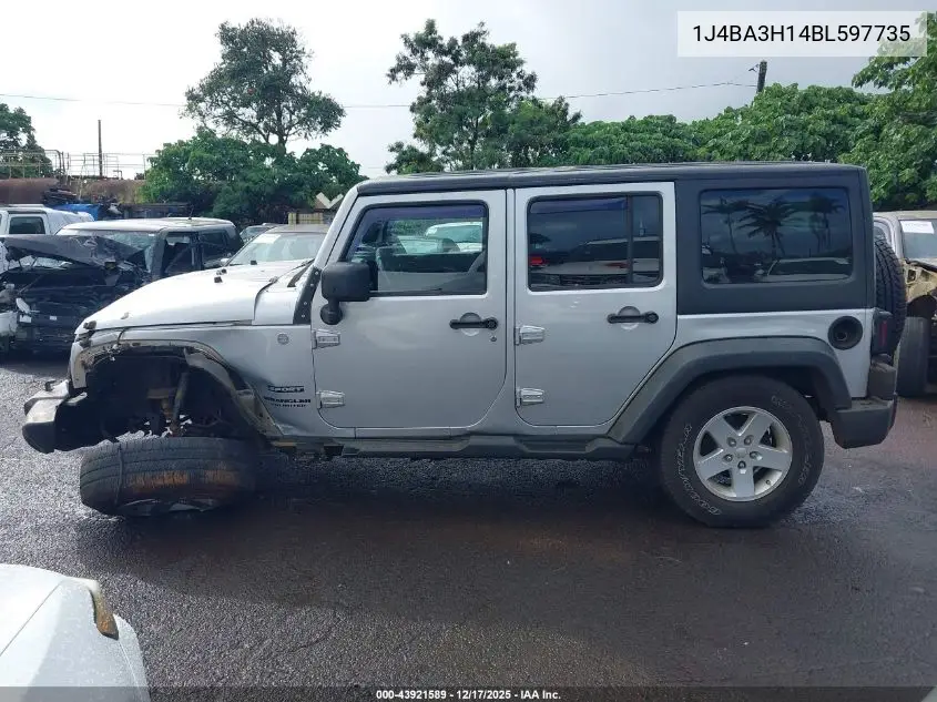 1J4BA3H14BL597735 2011 Jeep Wrangler Unlimited Sport