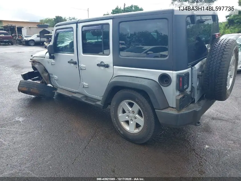 1J4BA3H14BL597735 2011 Jeep Wrangler Unlimited Sport