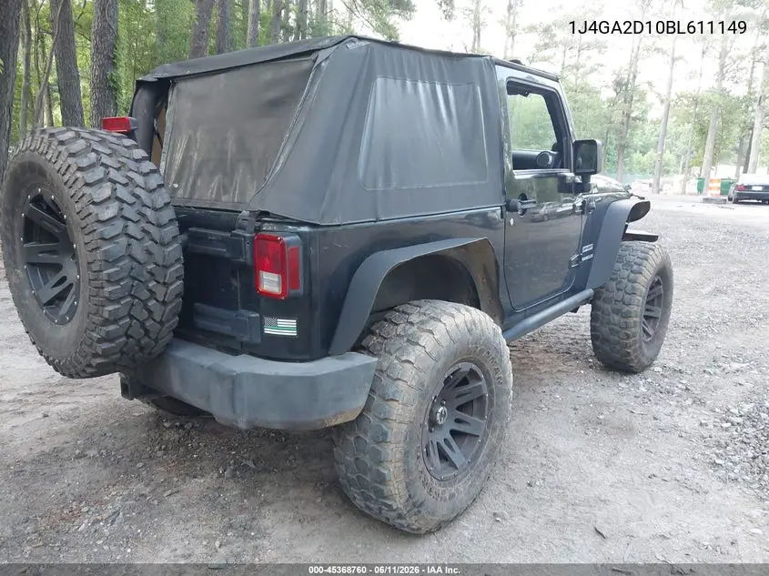 2011 Jeep Wrangler Sport VIN: 1J4GA2D10BL611149 Lot: 45368760
