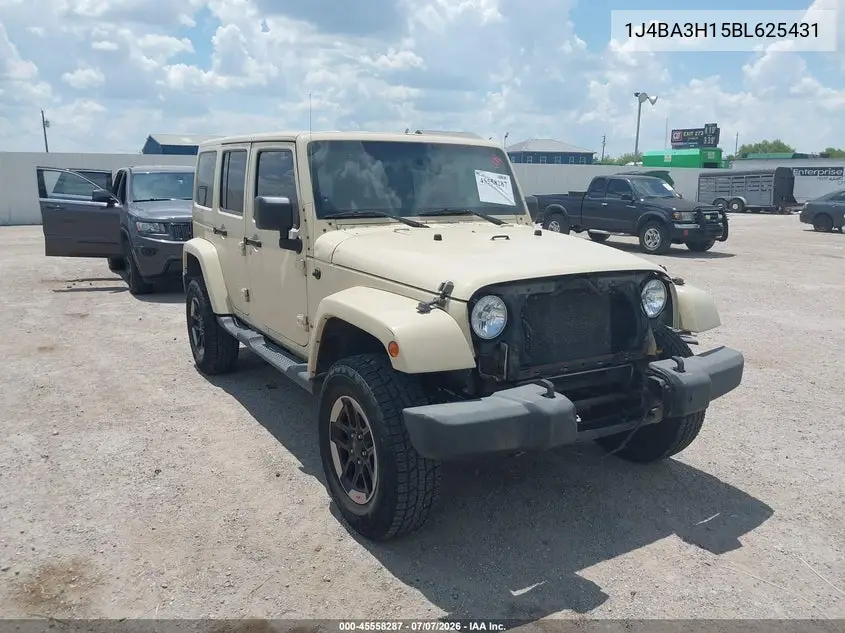 2011 Jeep Wrangler Unlimited Sport VIN: 1J4BA3H15BL625431 Lot: 45558287