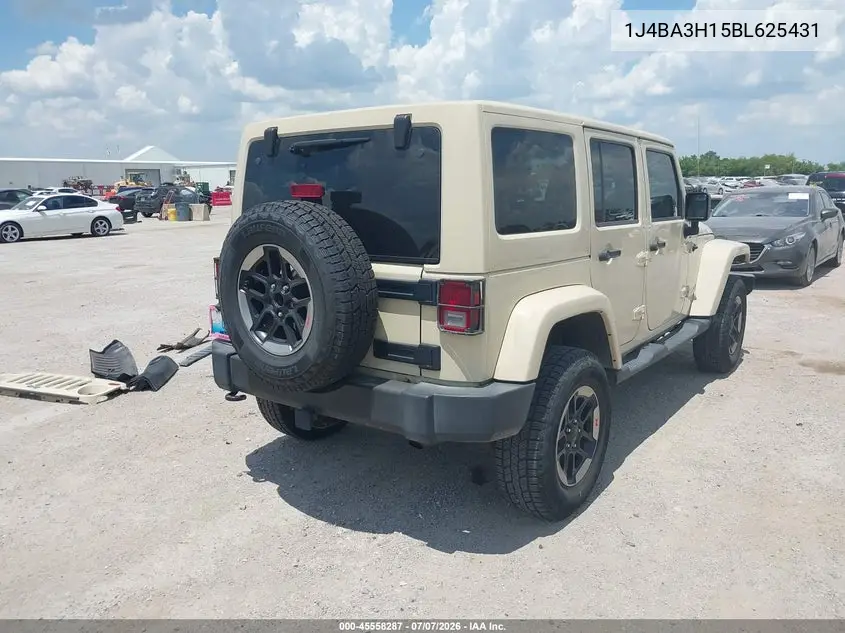 2011 Jeep Wrangler Unlimited Sport VIN: 1J4BA3H15BL625431 Lot: 45558287