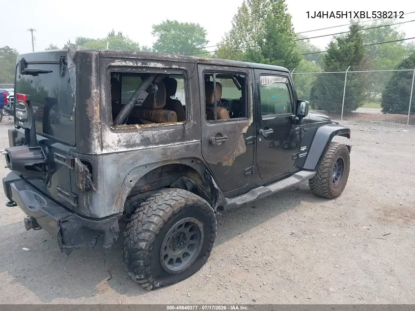 2011 Jeep Wrangler Unlimited Sahara VIN: 1J4HA5H1XBL538212 Lot: 45640377