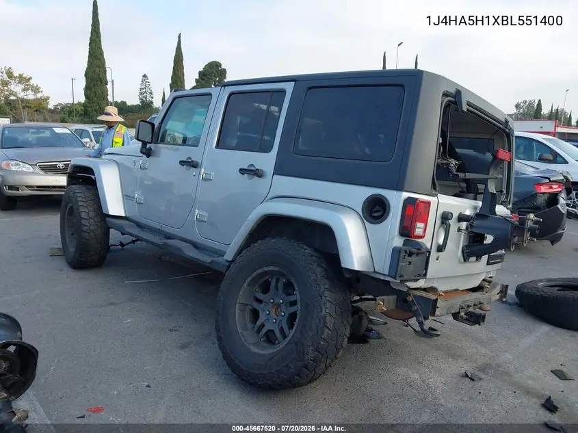 2011 Jeep Wrangler Unlimited Sahara VIN: 1J4HA5H1XBL551400 Lot: 45667520