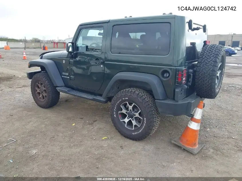 1C4AJWAG0CL124742 2012 Jeep Wrangler Sport