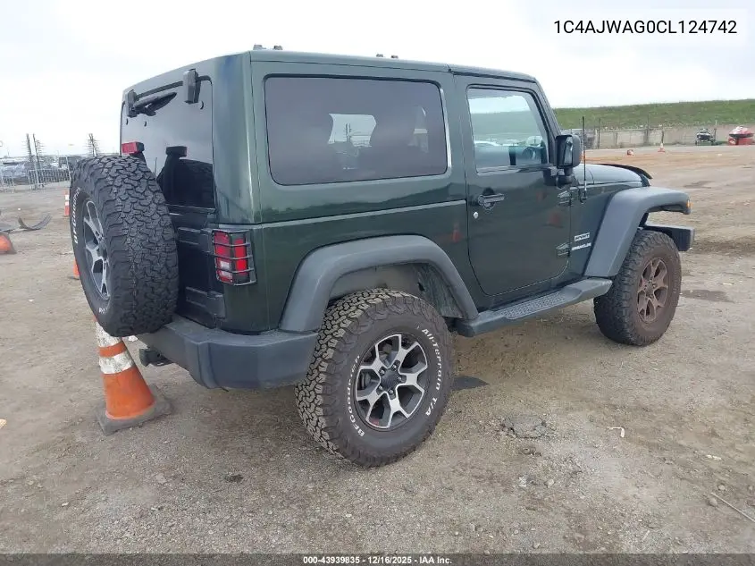 1C4AJWAG0CL124742 2012 Jeep Wrangler Sport