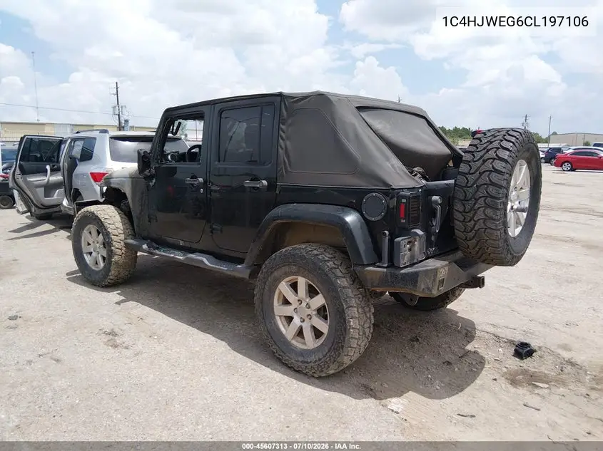2012 Jeep Wrangler Unlimited Sahara VIN: 1C4HJWEG6CL197106 Lot: 45607313