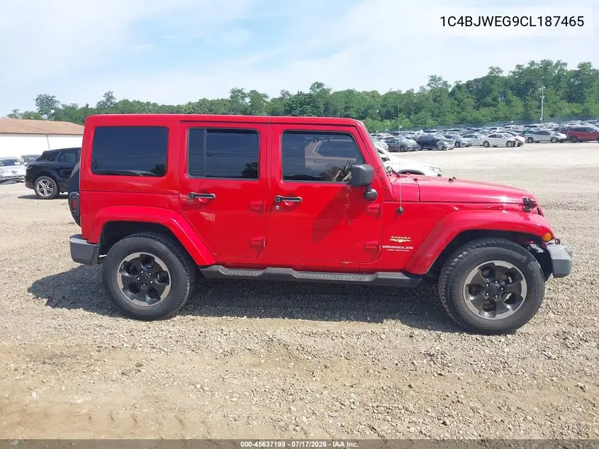 2012 Jeep Wrangler Unlimited Sahara VIN: 1C4BJWEG9CL187465 Lot: 45637199