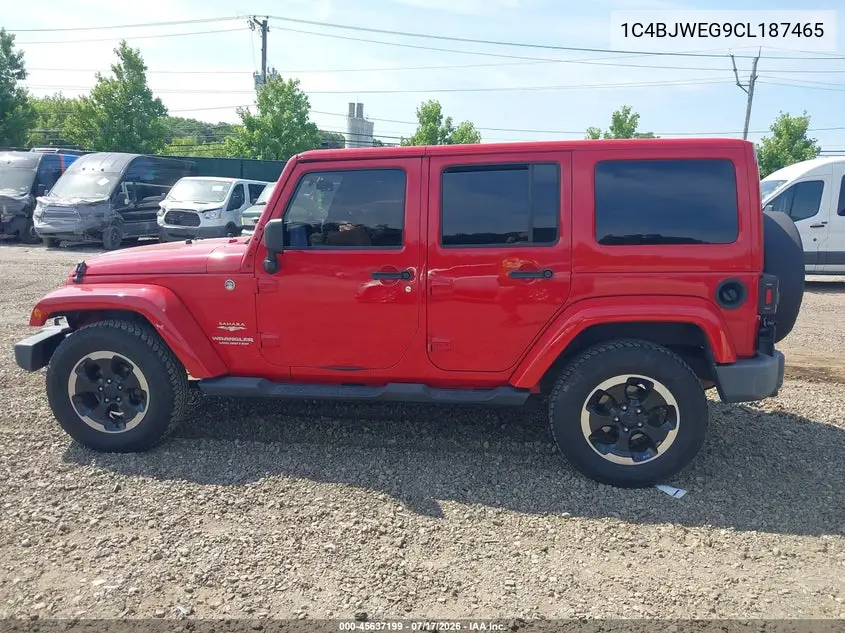 2012 Jeep Wrangler Unlimited Sahara VIN: 1C4BJWEG9CL187465 Lot: 45637199