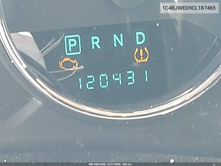 2012 Jeep Wrangler Unlimited Sahara VIN: 1C4BJWEG9CL187465 Lot: 45637199