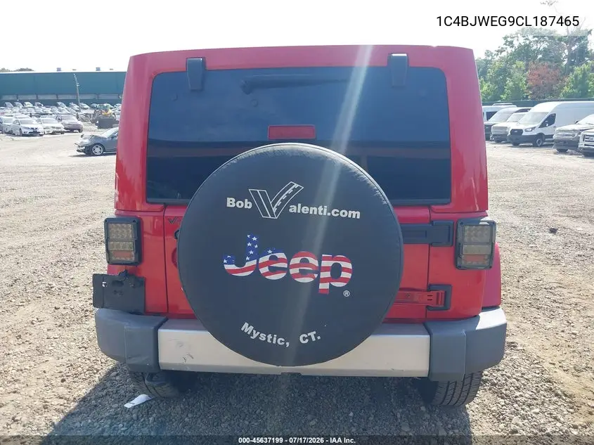 2012 Jeep Wrangler Unlimited Sahara VIN: 1C4BJWEG9CL187465 Lot: 45637199
