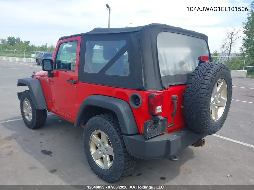 2014 Jeep Wrangler VIN: 1C4AJWAG1EL101506 Lot: 12648859