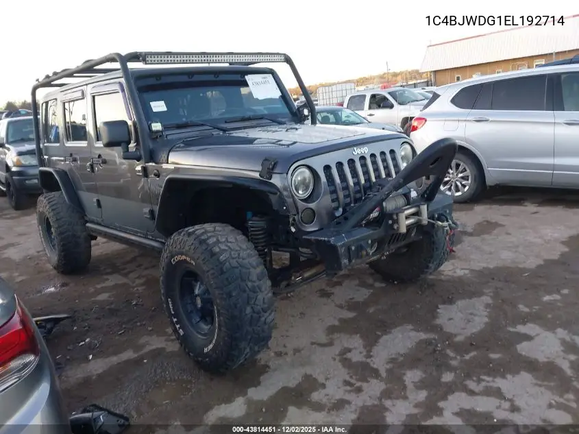 1C4BJWDG1EL192714 2014 Jeep Wrangler Unlimited Sport