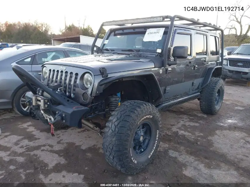 1C4BJWDG1EL192714 2014 Jeep Wrangler Unlimited Sport