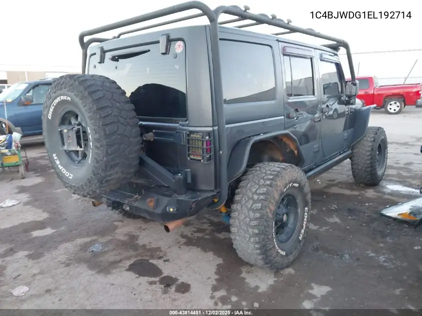 1C4BJWDG1EL192714 2014 Jeep Wrangler Unlimited Sport
