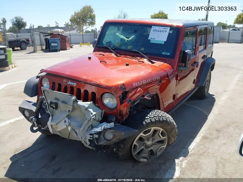 2014 Jeep Wrangler Unlimited Rubicon VIN: 1C4BJWFG0EL303363 Lot: 45644419