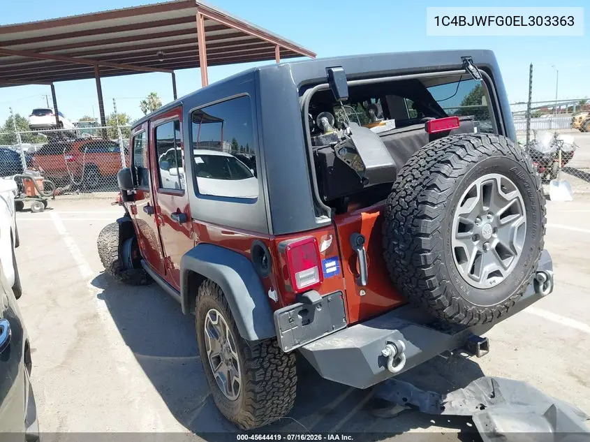 2014 Jeep Wrangler Unlimited Rubicon VIN: 1C4BJWFG0EL303363 Lot: 45644419