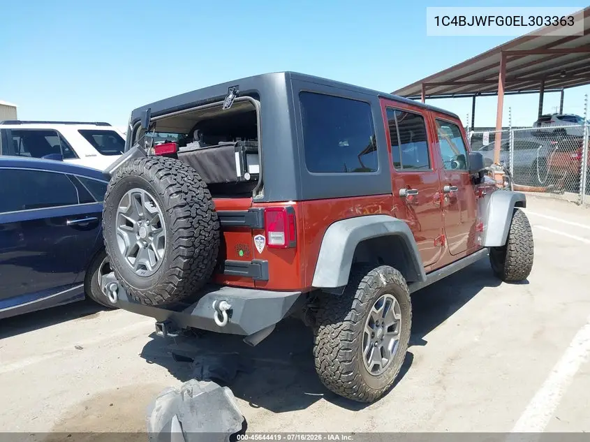 2014 Jeep Wrangler Unlimited Rubicon VIN: 1C4BJWFG0EL303363 Lot: 45644419