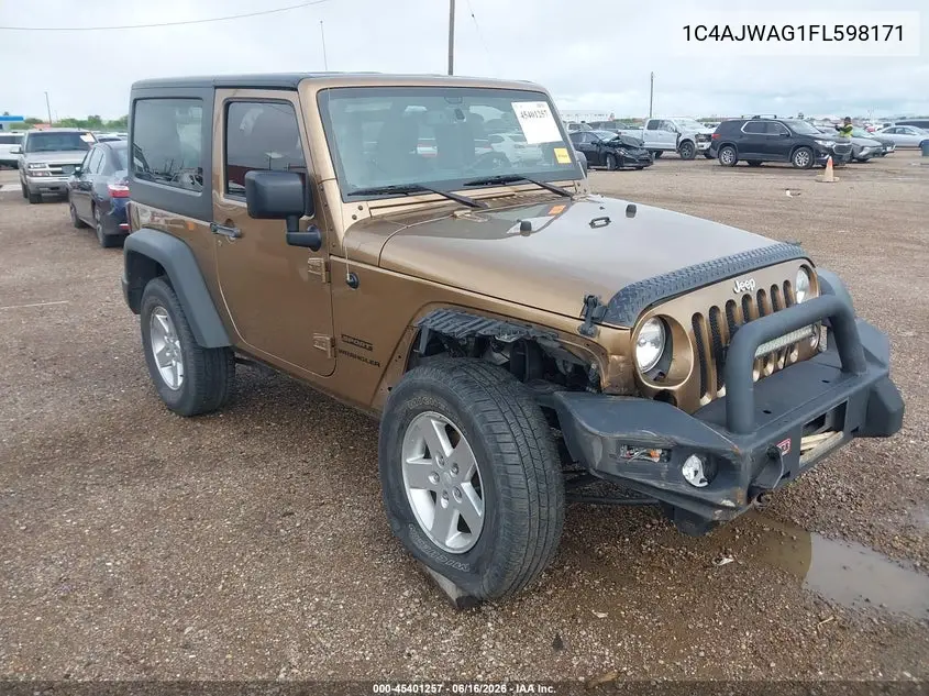 2015 Jeep Wrangler Sport VIN: 1C4AJWAG1FL598171 Lot: 45401257