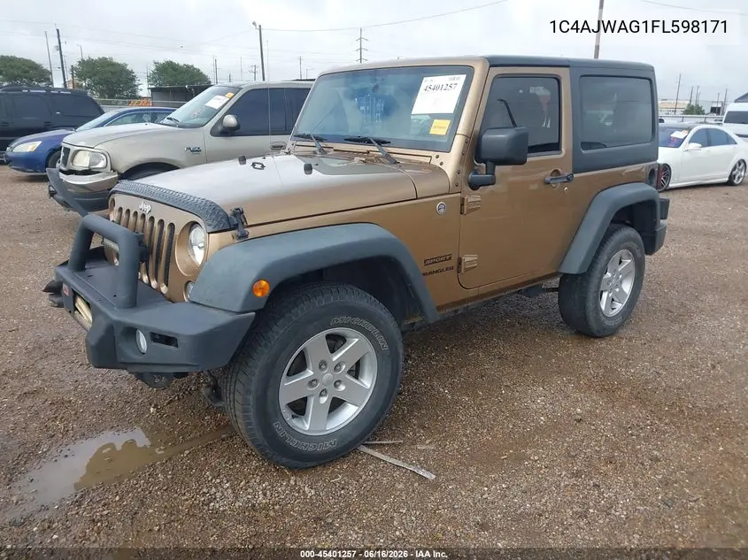 2015 Jeep Wrangler Sport VIN: 1C4AJWAG1FL598171 Lot: 45401257