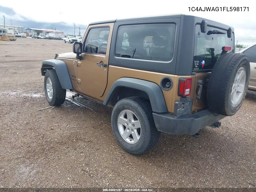 2015 Jeep Wrangler Sport VIN: 1C4AJWAG1FL598171 Lot: 45401257
