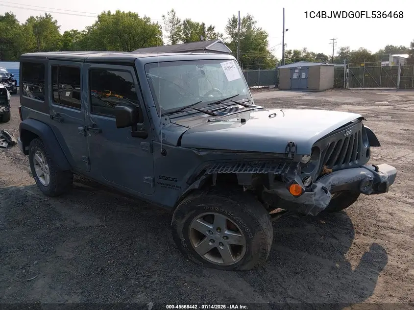 2015 Jeep Wrangler Unlimited Sport VIN: 1C4BJWDG0FL536468 Lot: 45568442