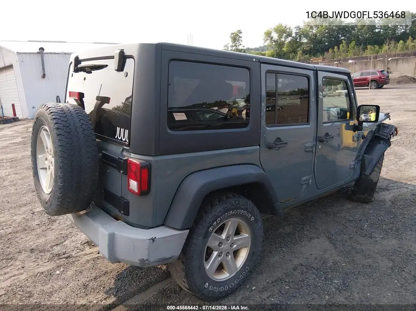 2015 Jeep Wrangler Unlimited Sport VIN: 1C4BJWDG0FL536468 Lot: 45568442
