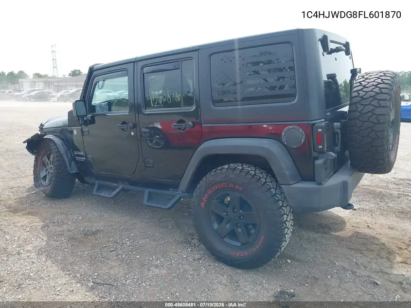 2015 Jeep Wrangler Unlimited Sport VIN: 1C4HJWDG8FL601870 Lot: 45608481