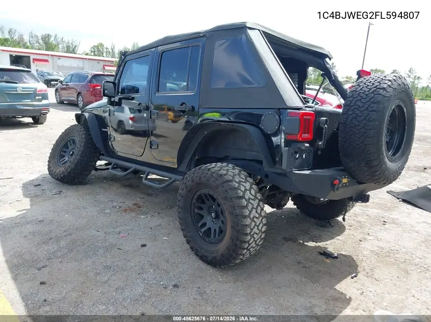 2015 Jeep Wrangler Unlimited Sahara VIN: 1C4BJWEG2FL594807 Lot: 45625676