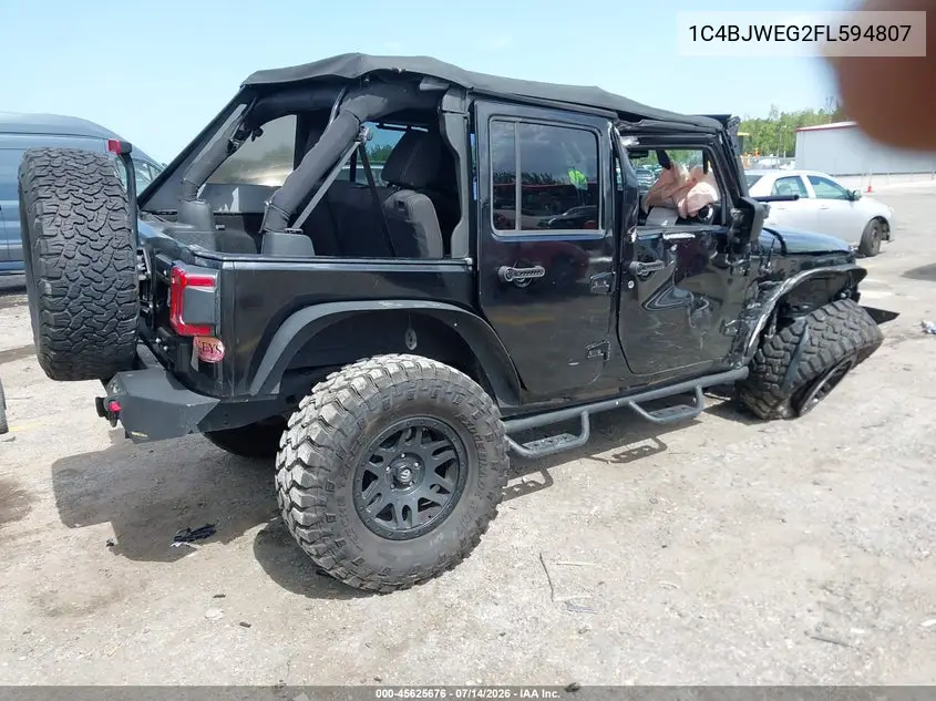 2015 Jeep Wrangler Unlimited Sahara VIN: 1C4BJWEG2FL594807 Lot: 45625676