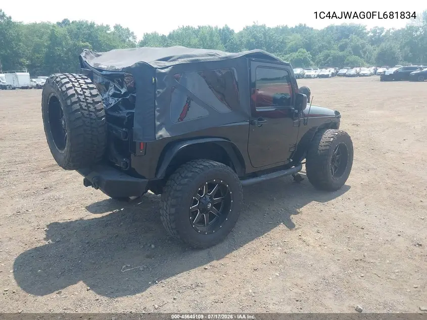 2015 Jeep Wrangler Sport VIN: 1C4AJWAG0FL681834 Lot: 45640109
