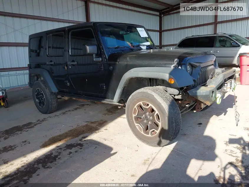 2015 Jeep Wrangler Unlimited Sport VIN: 1C4BJWDG4FL687670 Lot: 45658635
