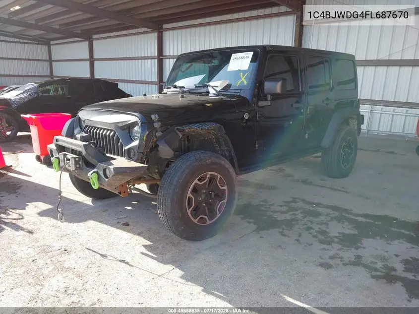 2015 Jeep Wrangler Unlimited Sport VIN: 1C4BJWDG4FL687670 Lot: 45658635