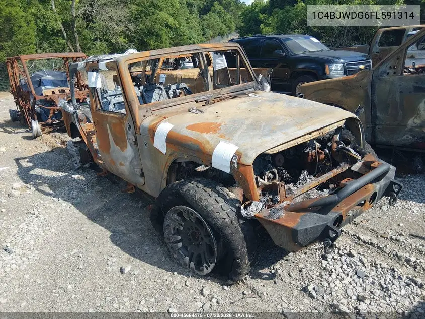 2015 Jeep Wrangler Unlimited Sport VIN: 1C4BJWDG6FL591314 Lot: 45664475