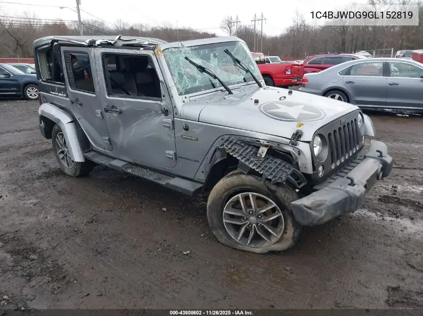 1C4BJWDG9GL152819 2016 Jeep Wrangler Unlimited Freedom