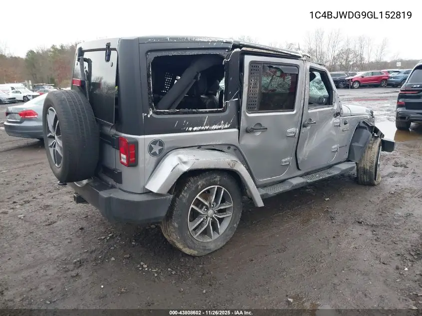 1C4BJWDG9GL152819 2016 Jeep Wrangler Unlimited Freedom