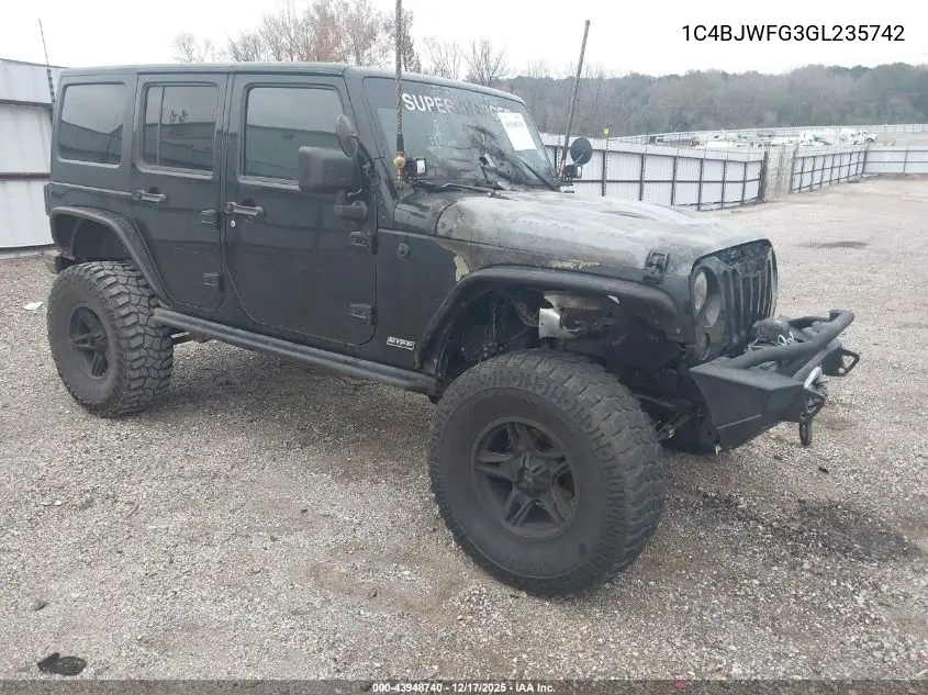 1C4BJWFG3GL235742 2016 Jeep Wrangler Unlimited Rubicon Hard Rock