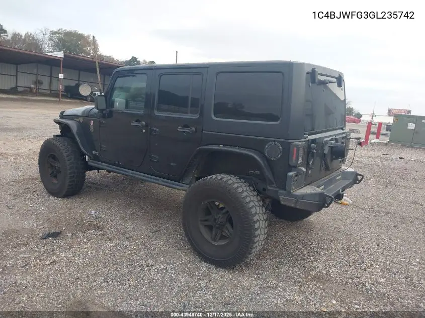 1C4BJWFG3GL235742 2016 Jeep Wrangler Unlimited Rubicon Hard Rock
