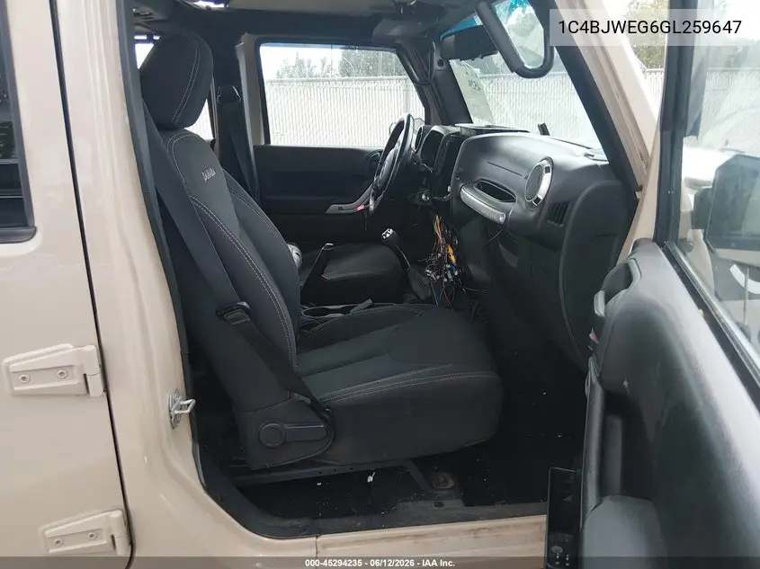 2016 Jeep Wrangler Unlimited Sahara VIN: 1C4BJWEG6GL259647 Lot: 45294235