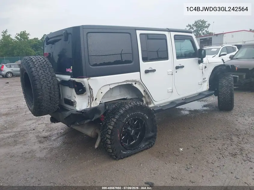 2016 Jeep Wrangler Unlimited Sport VIN: 1C4BJWDG3GL242564 Lot: 45567950