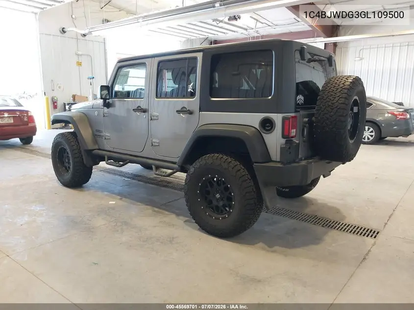 2016 Jeep Wrangler Unlimited Sport VIN: 1C4BJWDG3GL109500 Lot: 45569701