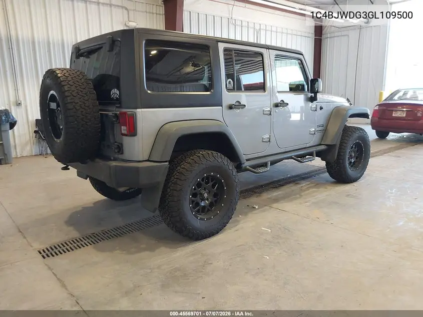 2016 Jeep Wrangler Unlimited Sport VIN: 1C4BJWDG3GL109500 Lot: 45569701