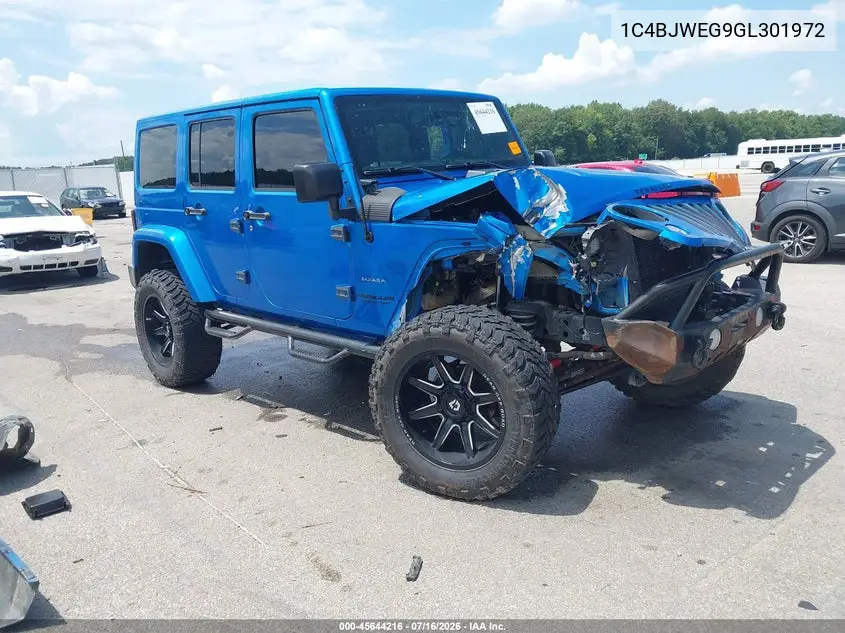 2016 Jeep Wrangler Unlimited Sahara VIN: 1C4BJWEG9GL301972 Lot: 45644216