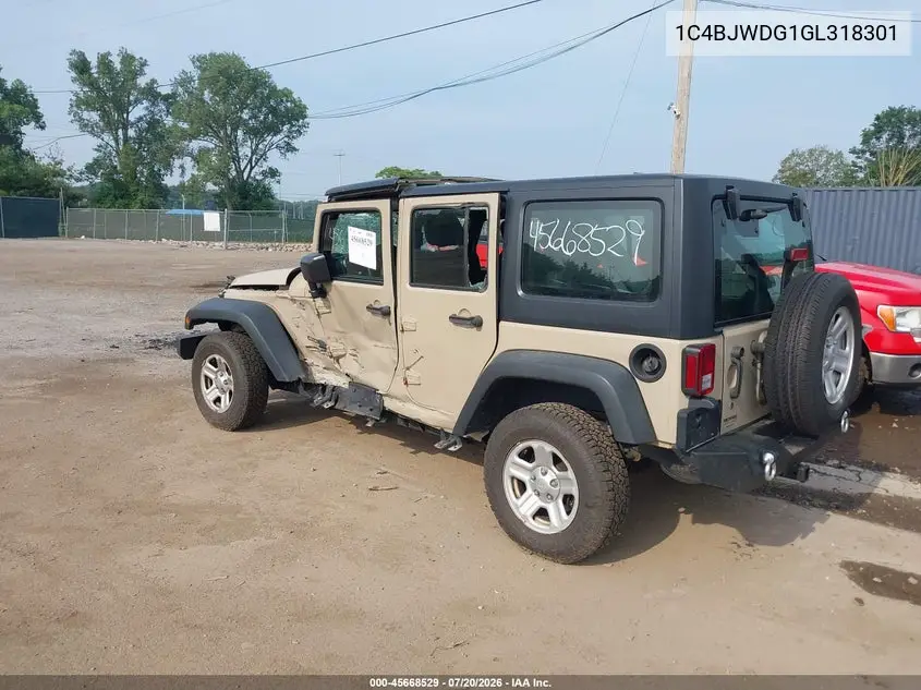 2016 Jeep Wrangler Unlimited Sport VIN: 1C4BJWDG1GL318301 Lot: 45668529
