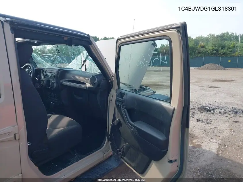 2016 Jeep Wrangler Unlimited Sport VIN: 1C4BJWDG1GL318301 Lot: 45668529