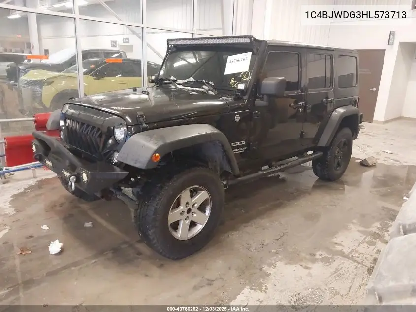 1C4BJWDG3HL573713 2017 Jeep Wrangler Unlimited Sport 4X4