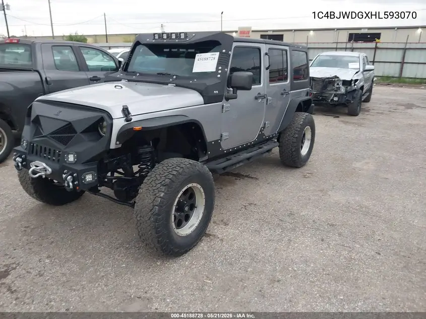 2017 Jeep Wrangler Unlimited Sport 4X4 VIN: 1C4BJWDGXHL593070 Lot: 45188728