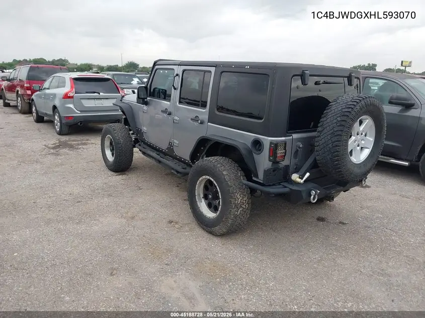 2017 Jeep Wrangler Unlimited Sport 4X4 VIN: 1C4BJWDGXHL593070 Lot: 45188728
