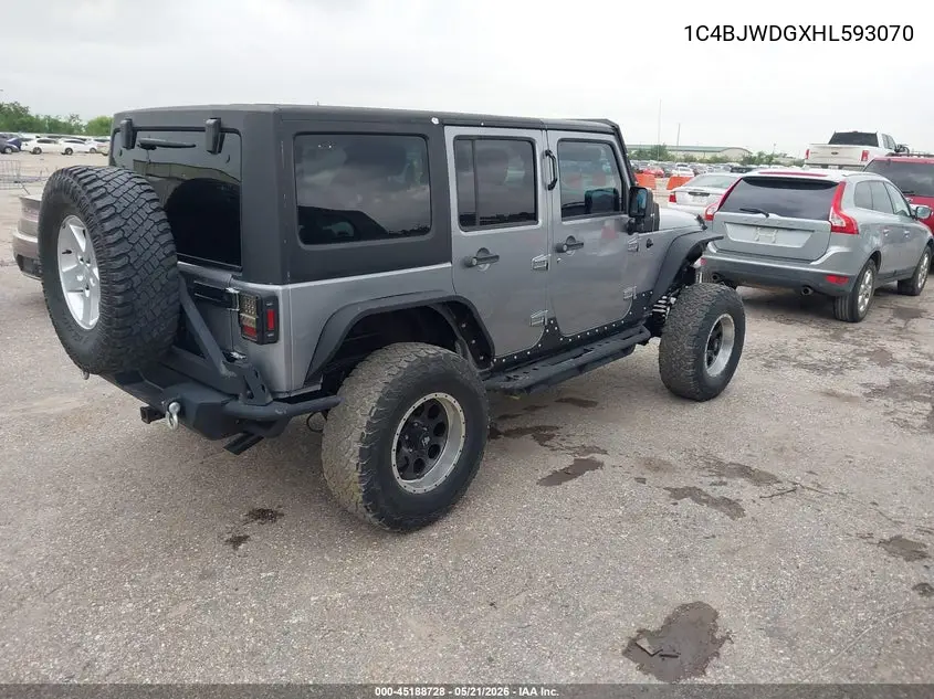 2017 Jeep Wrangler Unlimited Sport 4X4 VIN: 1C4BJWDGXHL593070 Lot: 45188728