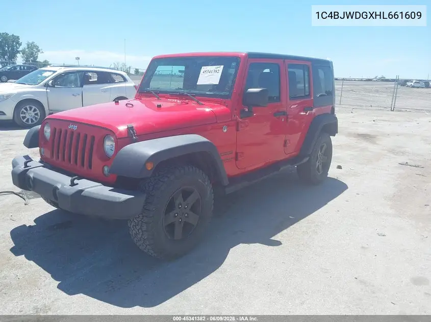 2017 Jeep Wrangler Unlimited Sport 4X4 VIN: 1C4BJWDGXHL661609 Lot: 45341382